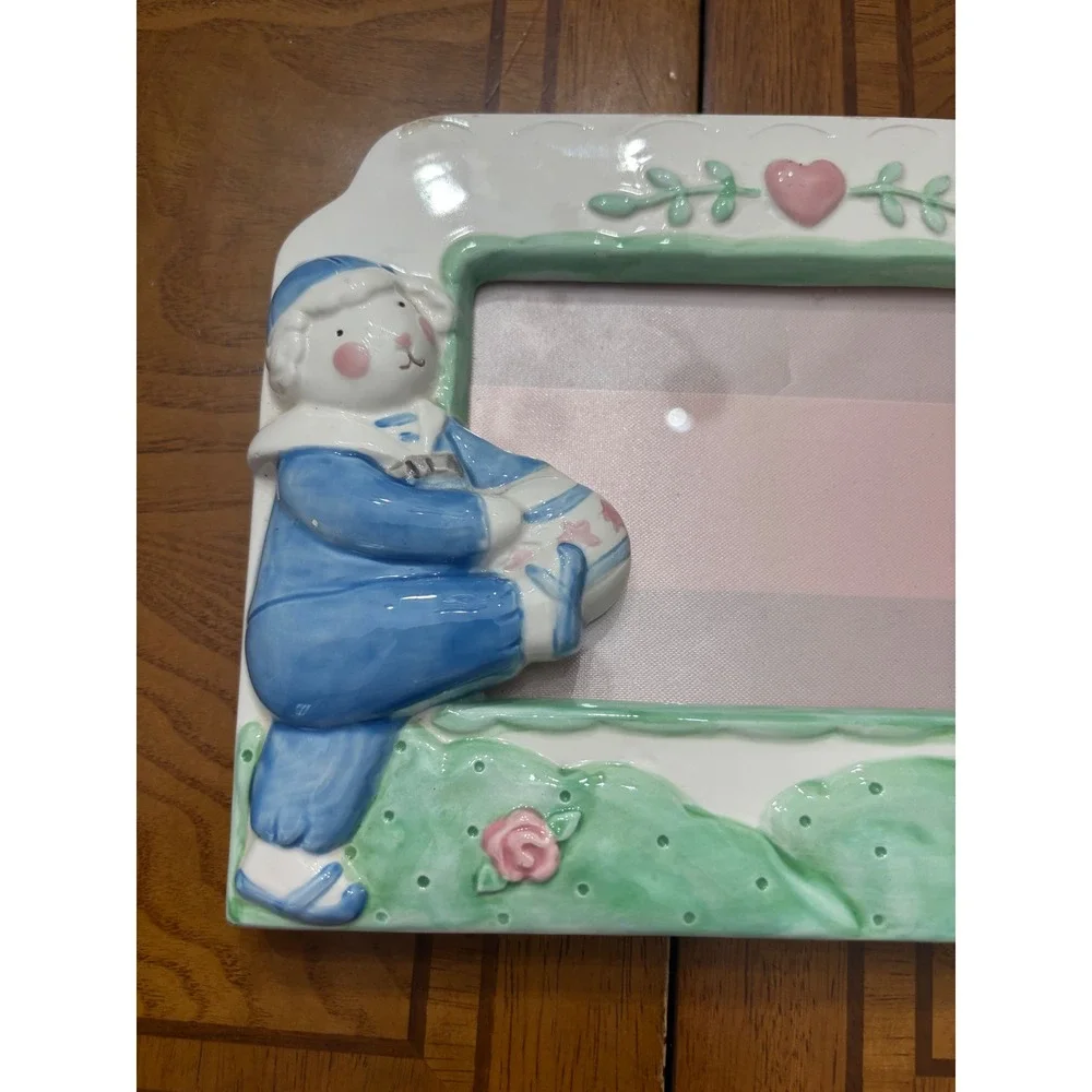 Charpente Lamb Picture Frame Nursery Baby Room Decor Blue Yellow Pink